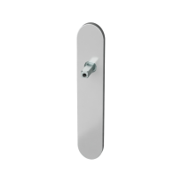 GPF1100.20 long backplate rounded satin stainless steel with welded knob fastener
