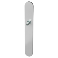 GPF1100.70 long backplate XL rounded satin stainless steel with welded knob fastener