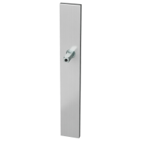 GPF1100.75 long backplate XL rectangular satin stainless steel with welded knob fastener