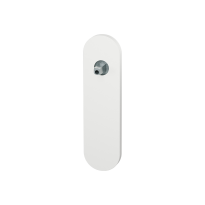 GPF1110.62 short backplate rounded white with welded knob fastener