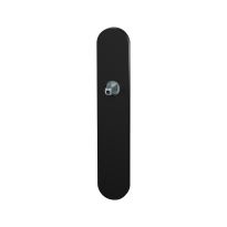 GPF1120.61 long backplate rounded black with welded knob fastener