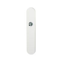 GPF1120.62 long backplate rounded white with welded knob fastener