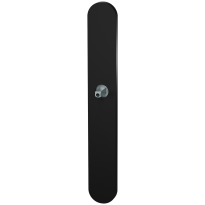 GPF1170.61 long backplate XL rounded black with welded knob fastener