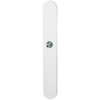 GPF1170.62 long backplate XL rounded white with welded knob fastener