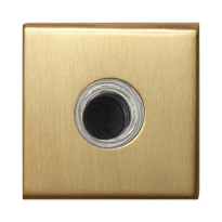 Doorbell with black button GPF9826.02P4 square 50x50x8 mm PVD satin brass